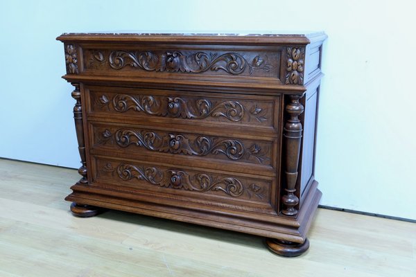 Rennaissance Walnut Chest of Drawers by P. Guinand-Leglas, 1920s-RVK-2023480