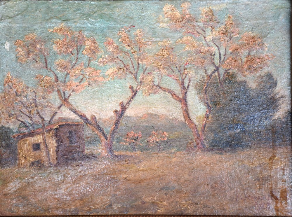 Renouillard, Landscape with Almond Trees, 1923, Oil on Canvas, Framed