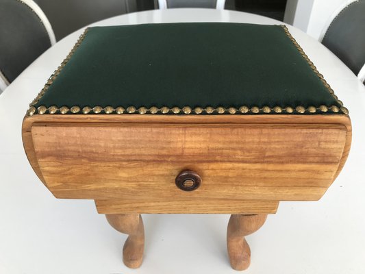 Renovated Footstool Pouf, 1950s-WQQ-1332186