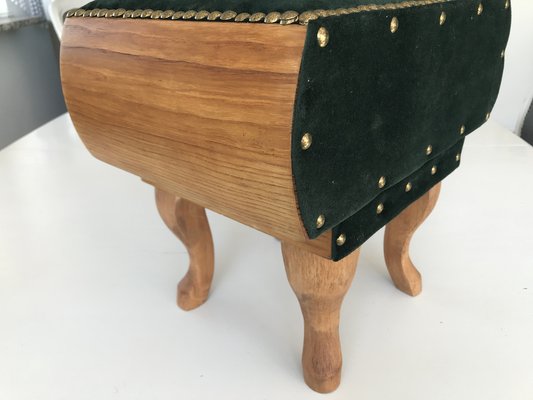 Renovated Footstool Pouf, 1950s-WQQ-1332186