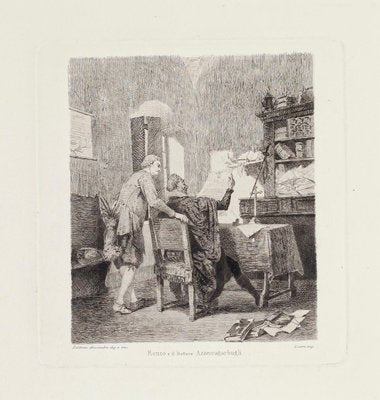 Renzo and Doctor Etching on Paper by Alessandro Balduino, 1880-ZCI-765173