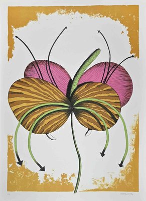 Renzo Margonari, Flower, Original Lithograph, 1976-ZCI-1272504