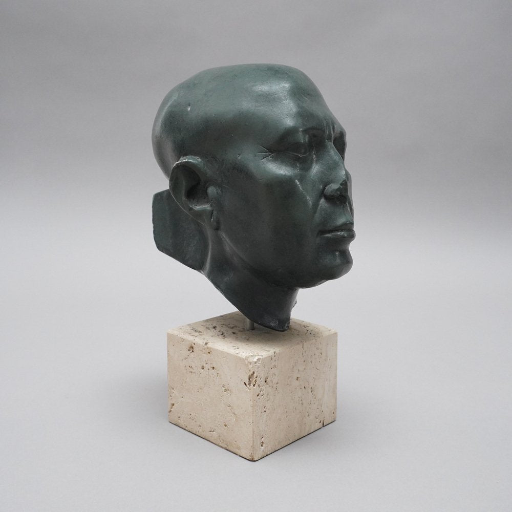 Replica Priest Head Green Head of the Gypsum Formers State Museums in Berlin, 1800s, Plaster