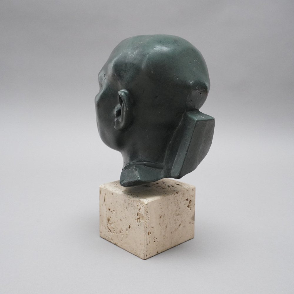 Replica Priest Head Green Head of the Gypsum Formers State Museums in Berlin, 1800s, Plaster