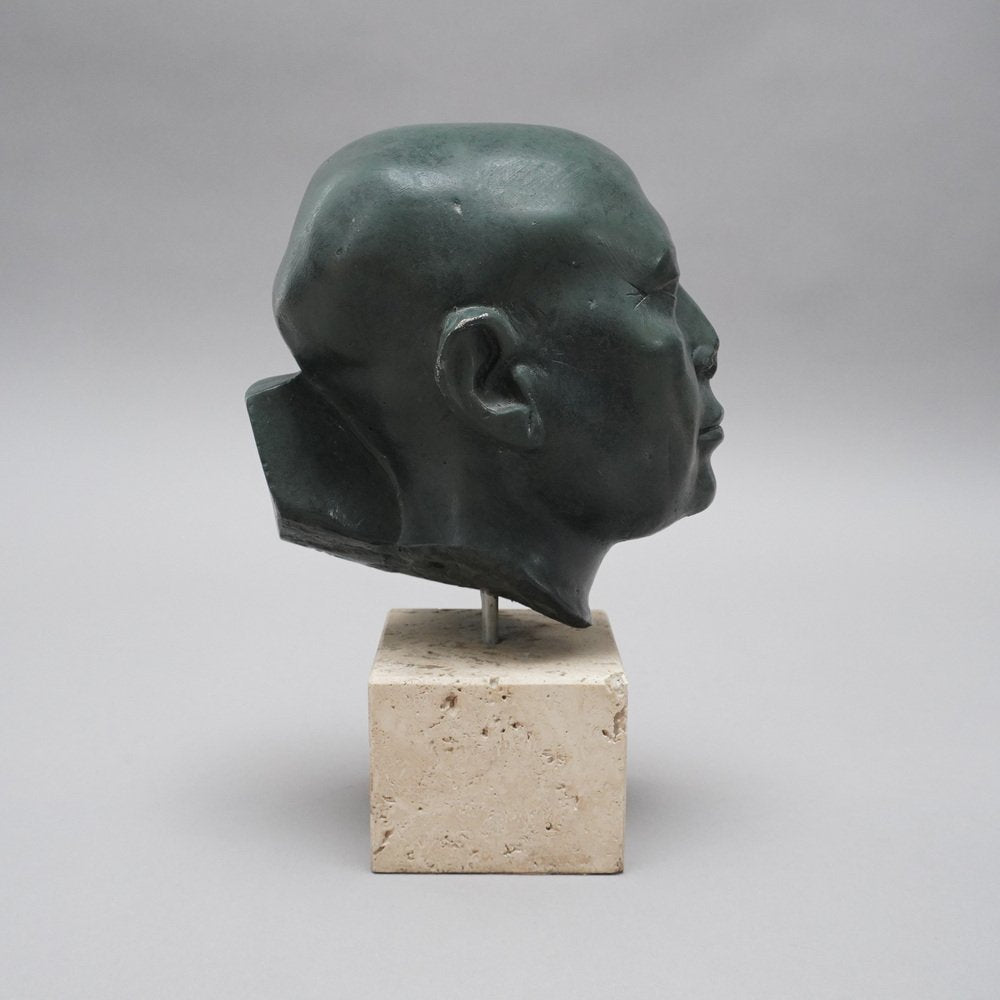 Replica Priest Head Green Head of the Gypsum Formers State Museums in Berlin, 1800s, Plaster