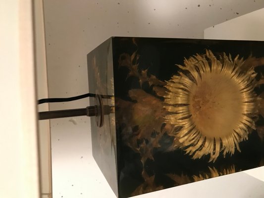 Resin Lamp with Cardabelle Thistle Inclusion by Pierre Giraudon, 1970s-VAM-1060786