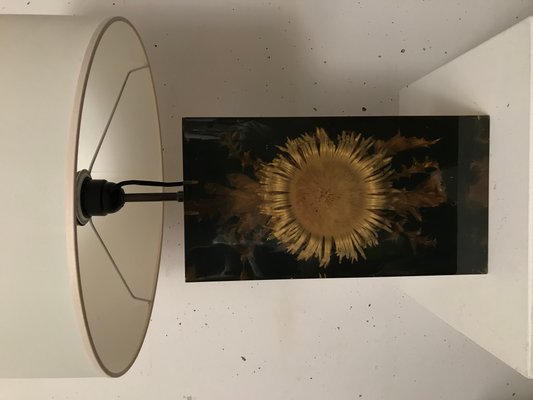 Resin Lamp with Cardabelle Thistle Inclusion by Pierre Giraudon, 1970s-VAM-1060786