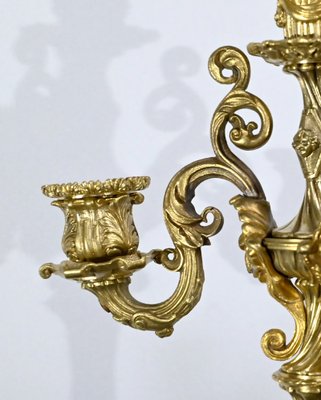 Restauration Gilded Bronze Candelabras, Early 19th Century, Set of 2-RVK-1764708