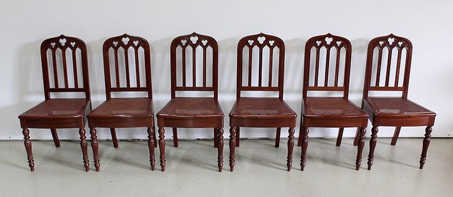 Restoration Period Chairs in Mahogany, Early 19th Century, Set of 6-RVK-951444