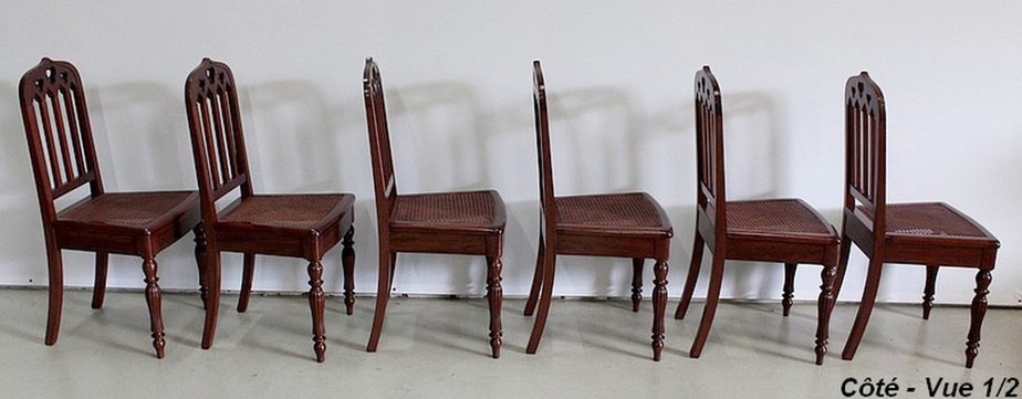 Restoration Period Chairs in Mahogany, Early 19th Century, Set of 6-RVK-951444