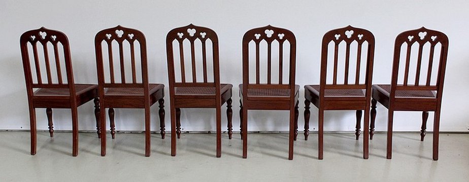 Restoration Period Chairs in Mahogany, Early 19th Century, Set of 6-RVK-951444