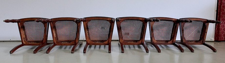 Restoration Period Chairs in Mahogany, Early 19th Century, Set of 6-RVK-951444