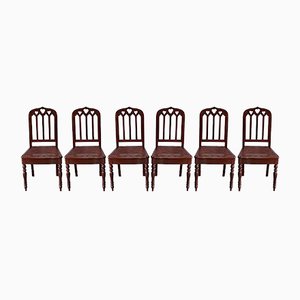 Restoration Period Chairs in Mahogany, Early 19th Century, Set of 6-RVK-951444