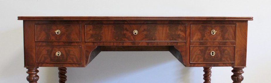 Restoration Period Mahogany Flat Desk, Early 19th Century-RVK-958598