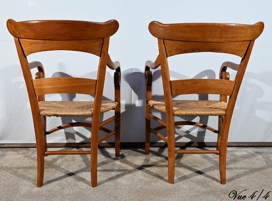 Restoration Period Property Armchairs in Cherrywood, Early 19th Century, Set of 2-RVK-1751757