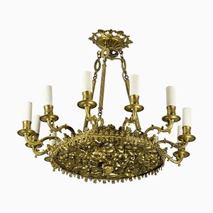 Restoration Style Chandelier in Gilt Metal and Bronze, 1880s-CEJ-690089