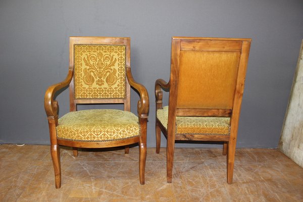 Restoration Walnut Armchairs, Set of 2-BCR-1821002