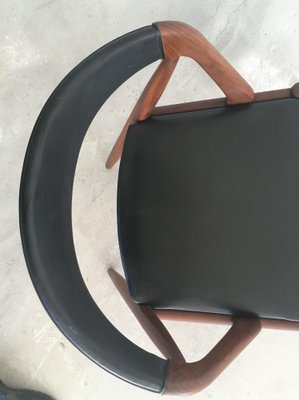 Restored Dining Chairs in Teak and Black Leather by Kai Kristiansen for Andersen Møbelfabrik, 1960s-VVO-1974047