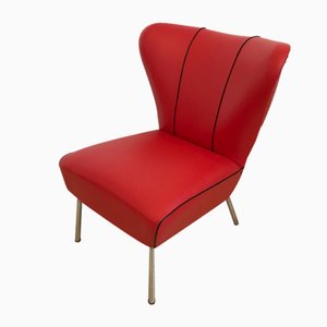 Restored Tubular Metal & Leatherette Ear Chair from Drabert-IRY-1220563