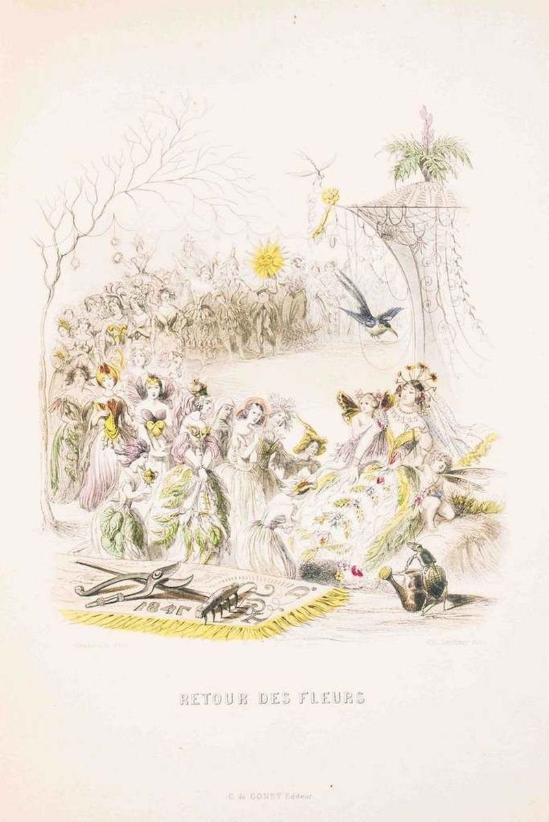 Retour des Fleurs - Les Fleurs Animées Vol. II - Litho by J.J. Grandville - 1847 1847