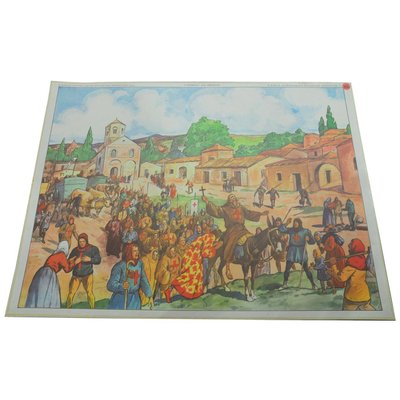 Retro 2-Sided Medieval Castle Knights Crusade Historical Architecture Chart-KJP-1149315