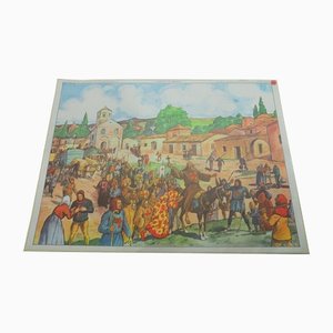 Retro 2-Sided Medieval Castle Knights Crusade Historical Architecture Chart-KJP-1149315