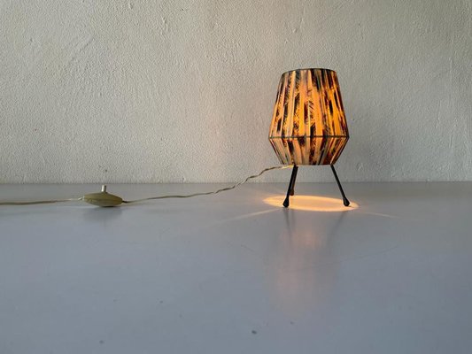 Retro Fabric Shade Tripod Table Lamp, 1950s-RDS-1196885