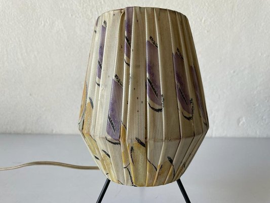 Retro Fabric Shade Tripod Table Lamp, 1950s-RDS-1196885