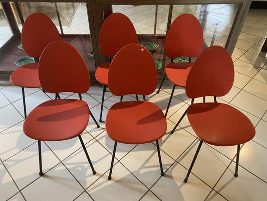 Retro Skai and Metal Chairs, Set of 6-TEP-1329894