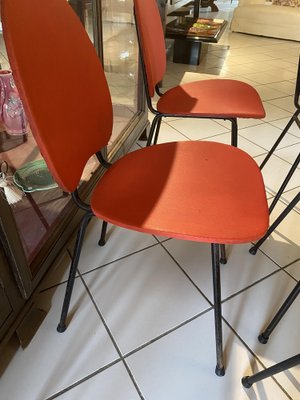 Retro Skai and Metal Chairs, Set of 6-TEP-1329894