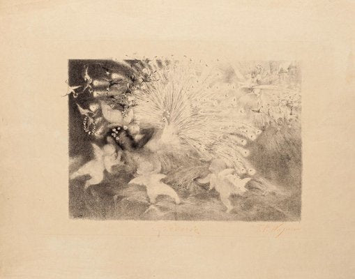 Reverie (Dream) - Original Lithograph by Théo P. Wagner - 1870s 1870s-ZCI-757649