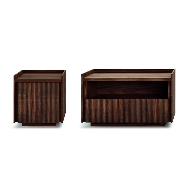 Revo - Rectangular wooden bedside table with drawers