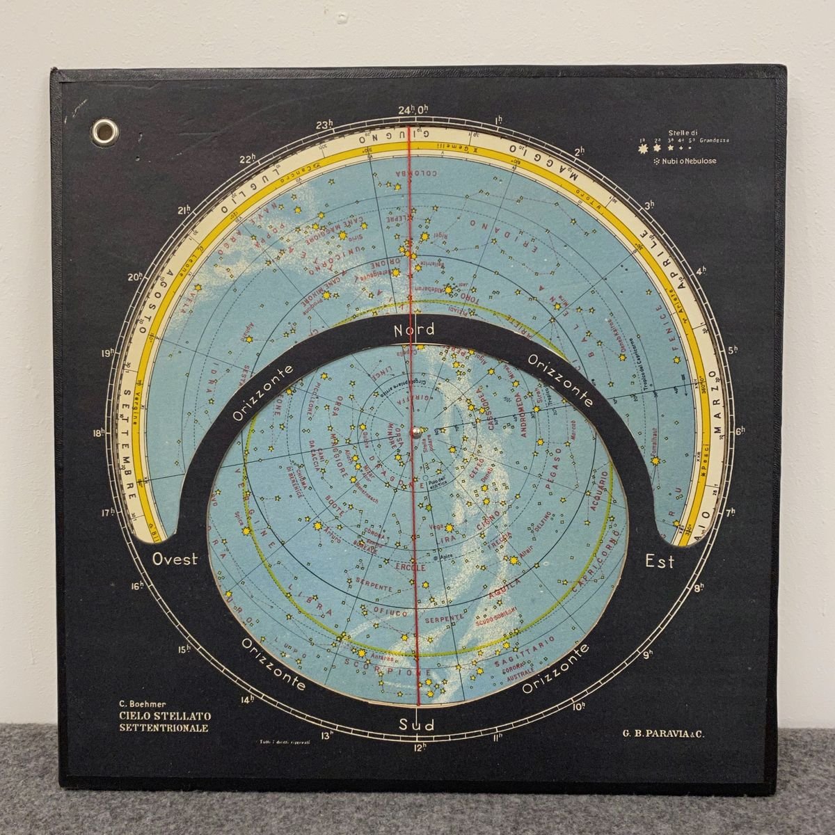 Revolving Celestial Map by Boehmer for Paravia, 1950s