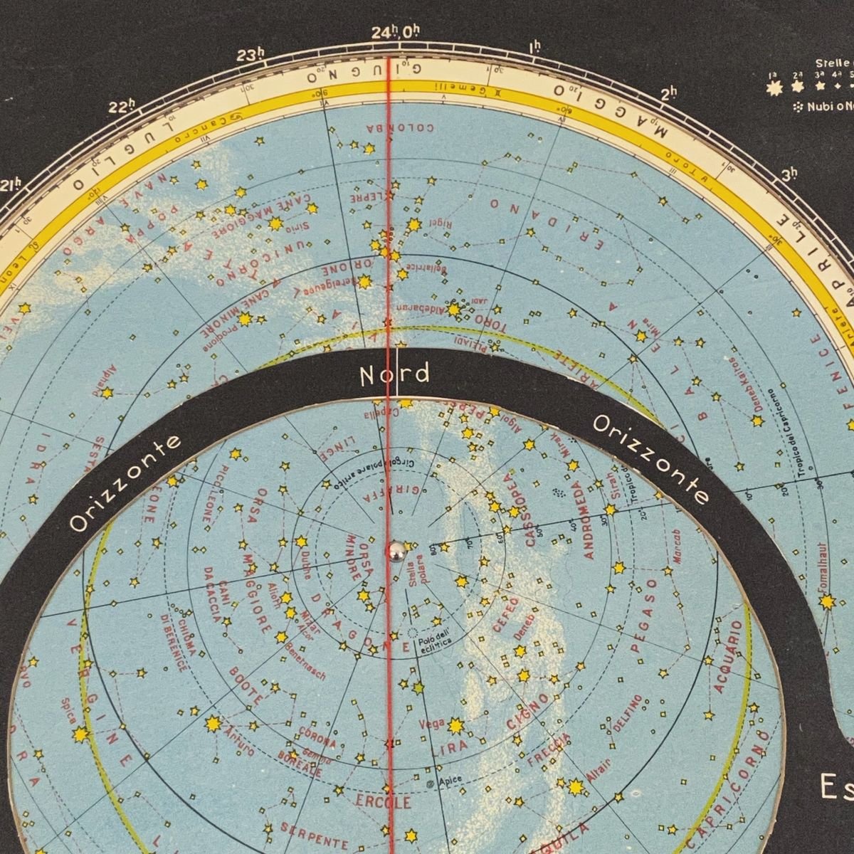 Revolving Celestial Map by Boehmer for Paravia, 1950s