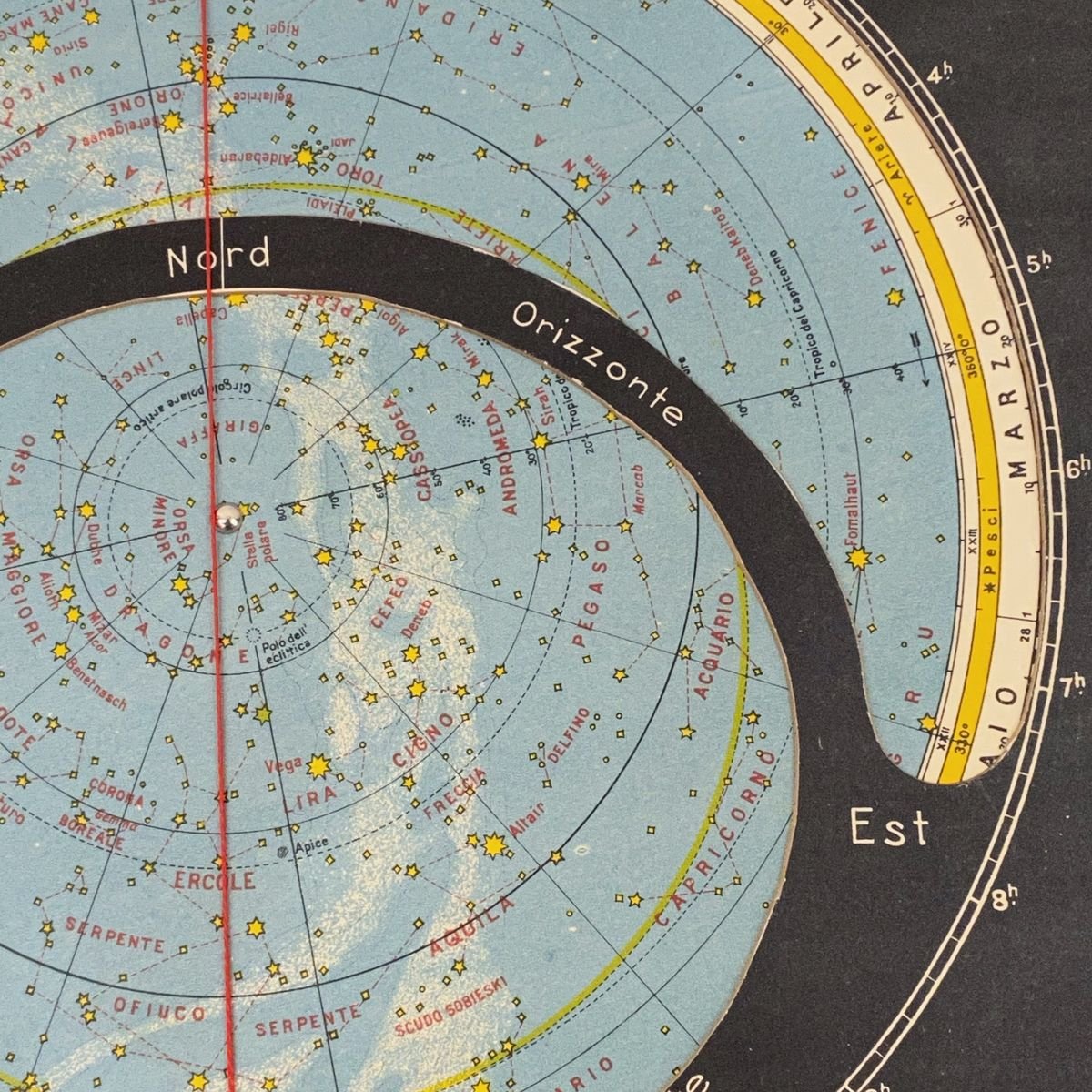 Revolving Celestial Map by Boehmer for Paravia, 1950s