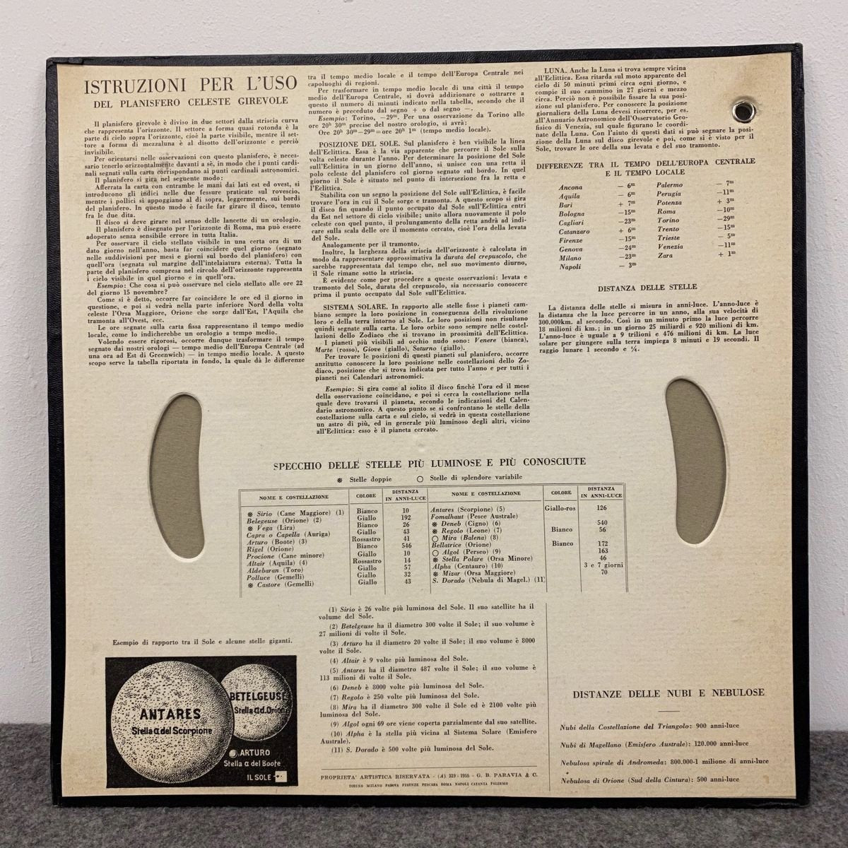 Revolving Celestial Map by Boehmer for Paravia, 1950s