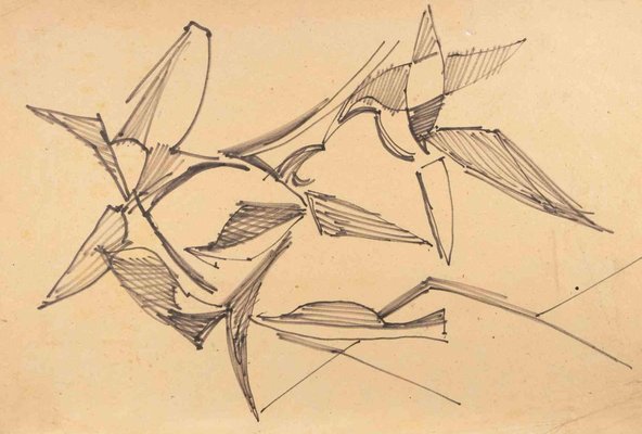 Reynold Arnould, Abstract Composition, Ink Drawing, 1970-ZCI-1788605