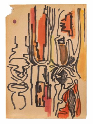 Reynold Arnould, Abstract Composition, Ink Drawing, 1970-ZCI-2025331