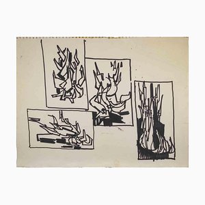 Reynold Arnould, Abstract Composition, Ink Drawing, 1970-ZCI-1788632