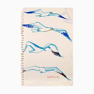 Reynold Arnould, Birds, 1970s, Drawing-ZCI-1781856