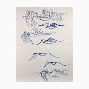 Reynold Arnould, Birds in Helsinki, Ink Drawing, 1970-ZCI-1788633