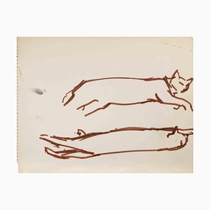 Reynold Arnould, Cats, 1970s, Drawing-ZCI-1781858