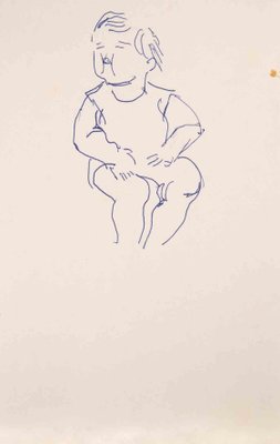 Reynold Arnould, Child, Ink Drawing, Mid-20th Century-ZCI-1788623