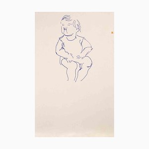 Reynold Arnould, Child, Ink Drawing, Mid-20th Century-ZCI-1788623