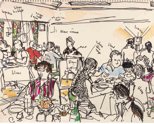 Reynold Arnould, In The Restaurant, Drawing, 1970-ZCI-1775757