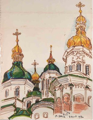 Reynold Arnould, Kiev, St. Sofia, 1970s, Drawing-ZCI-1781830