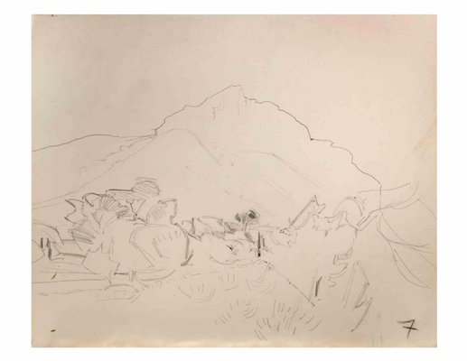 Reynold Arnould, Landscape, Pencil Drawing, Mid-20th Century-ZCI-2025344