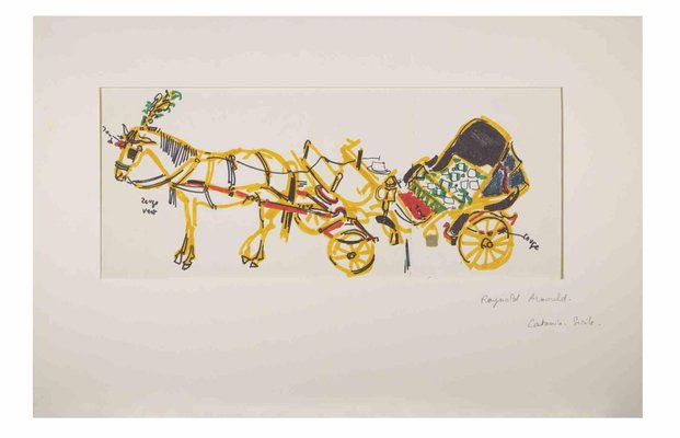 Reynold Arnould, Sicilian Cart, Drawing, 1970-ZCI-1775772