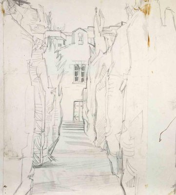 Reynold Arnould, The Church, Pencil Drawing, 1970-ZCI-1788796