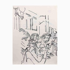 Reynold Arnould, The Pub, Ink Drawing, 1970-ZCI-1788636